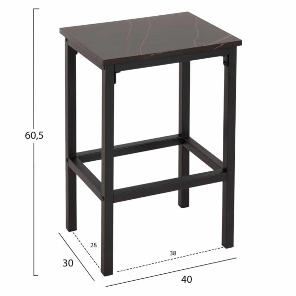 ΣΕΤ ΤΡΑΠΕΖΑΡΙΑ ΜΠΑΡ 5ΤΜΧ BOXY HM9882.13 ΜΑΥΡΟ ΜΕΤΑΛΛΟ-ΜΕΛΑΜΙΝΗ ΜΑΥΡΟ ΜΑΡΜΑΡΟ - Image 2