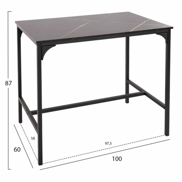 ΣΕΤ ΤΡΑΠΕΖΑΡΙΑ ΜΠΑΡ 5ΤΜΧ BOXY HM9882.13 ΜΑΥΡΟ ΜΕΤΑΛΛΟ-ΜΕΛΑΜΙΝΗ ΜΑΥΡΟ ΜΑΡΜΑΡΟ - Image 3