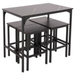 ΣΕΤ ΤΡΑΠΕΖΑΡΙΑ ΜΠΑΡ 5ΤΜΧ BOXY HM9882.13 ΜΑΥΡΟ ΜΕΤΑΛΛΟ-ΜΕΛΑΜΙΝΗ ΜΑΥΡΟ ΜΑΡΜΑΡΟ - Image 4