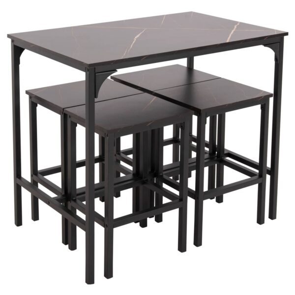ΣΕΤ ΤΡΑΠΕΖΑΡΙΑ ΜΠΑΡ 5ΤΜΧ BOXY HM9882.13 ΜΑΥΡΟ ΜΕΤΑΛΛΟ-ΜΕΛΑΜΙΝΗ ΜΑΥΡΟ ΜΑΡΜΑΡΟ - Image 4