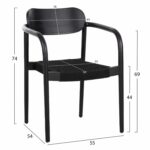 ΣΕΤ ΤΡΑΠΕΖΑΡΙΑΣ 5ΤΜΧ OSLO HM21075.01 ΣΤΡΟΓΓΥΛΟ ΤΡΑΠΕΖΙ Φ120εκ. & 4 ΚΑΡΕΚΛΕΣ-ΜΑΥΡΟ - Image 3