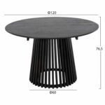 ΣΕΤ ΤΡΑΠΕΖΑΡΙΑΣ 5ΤΜΧ KINGSLEY HM21075.02 ΣΤΡΟΓΓΥΛΟ ΤΡΑΠΕΖΙ Φ120εκ.& 4 ΚΑΡΕΚΛΕΣ-ΜΑΥΡΟ - Image 2