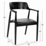 ΣΕΤ ΤΡΑΠΕΖΑΡΙΑΣ 5ΤΜΧ KINGSLEY HM21075.02 ΣΤΡΟΓΓΥΛΟ ΤΡΑΠΕΖΙ Φ120εκ.& 4 ΚΑΡΕΚΛΕΣ-ΜΑΥΡΟ - Image 3