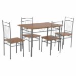 ΣΕΤ ΤΡΑΠΕΖΑΡΙΑΣ 5ΤΜΧ PEARY HM9416.12 ΜΕΤΑΛΛΟ ΑΣΗΜΙ-MDF ΣΟΝΑΜΑ 110x60x74Yεκ. - Image 4