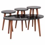 ΣΕΤ ΤΡΑΠΕΖΙ ΣΑΛΟΝΙΟΥ & 3 ΒΟΗΘ.ΤΡΑΠΕΖΙΑ VITAL HM18180.02 ΜΕΛΑΜΙΝΗ ΜΑΥΡΟ ΜΑΡΜΑΡΟ-ΚΑΡΥΔΙ ΠΟΔΙΑ - Image 4