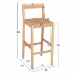 ΣΚΑΜΠΟ ΜΠΑΡ ΜΕ ΠΛΑΤΗ PLERED HM6129 ΞΥΛΟ ΤΕΑΚ & ΣΧΟΙΝΙ VIRO 40x45x100εκ. - Image 2