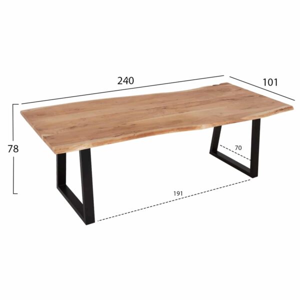 ΤΡΑΠΕΖΙ MONTANA HM9620.21 ΜΑΣΙΦ ΞΥΛΟ ΑΚΑΚΙΑΣ 240x101x78Υεκ. 3,5εκ ΠΑΧΟΣ ΕΠΙΦΑΝΕΙΑΣ - Image 2