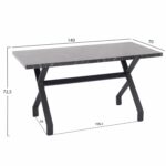 ΤΡΑΠΕΖΙ ΚΟΥΖΙΝΑΣ LANA HM18221.02 ΜΕΛΑΜΙΝΗ ΜΑΥΡΟ ΜΑΡΜΑΡΟ-ΜΑΥΡΑ ΜΕΤΑΛ.ΠΟΔΙΑ 140x70x72.5Υεκ - Image 2