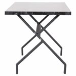 ΤΡΑΠΕΖΙ ΚΟΥΖΙΝΑΣ LANA HM18221.02 ΜΕΛΑΜΙΝΗ ΜΑΥΡΟ ΜΑΡΜΑΡΟ-ΜΑΥΡΑ ΜΕΤΑΛ.ΠΟΔΙΑ 140x70x72.5Υεκ - Image 4