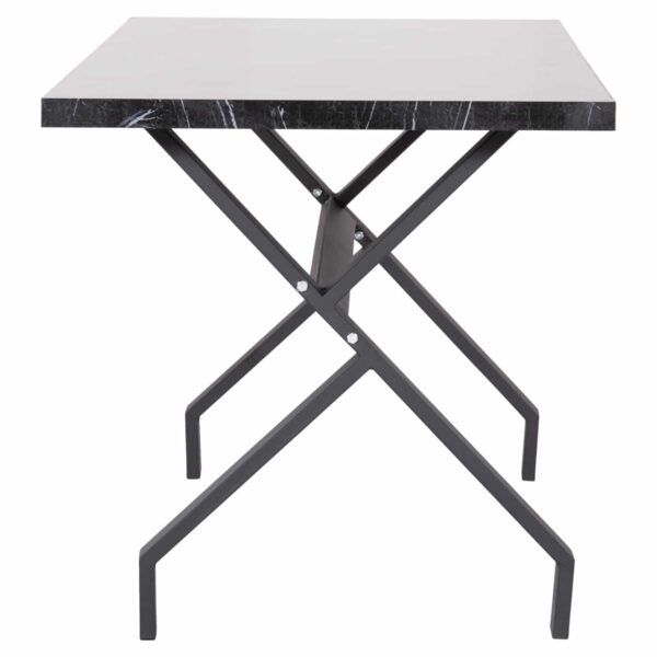 ΤΡΑΠΕΖΙ ΚΟΥΖΙΝΑΣ LANA HM18221.02 ΜΕΛΑΜΙΝΗ ΜΑΥΡΟ ΜΑΡΜΑΡΟ-ΜΑΥΡΑ ΜΕΤΑΛ.ΠΟΔΙΑ 140x70x72.5Υεκ - Image 4