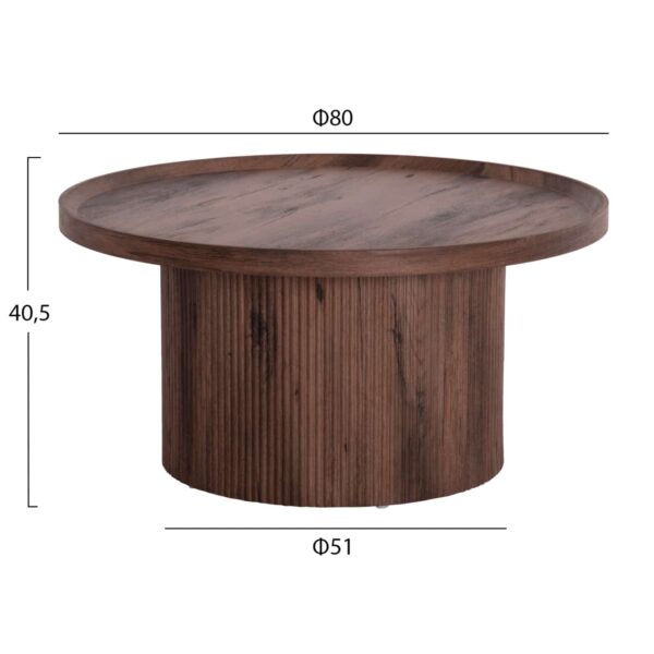 ΤΡΑΠΕΖΙ ΣΑΛΟΝΙΟΥ MARGON HM18026 MDF ΣΕ ΣΚΟΥΡΟ ΚΑΦΕ ΞΥΛΟΥ Φ80x40,5Υεκ. - Image 2