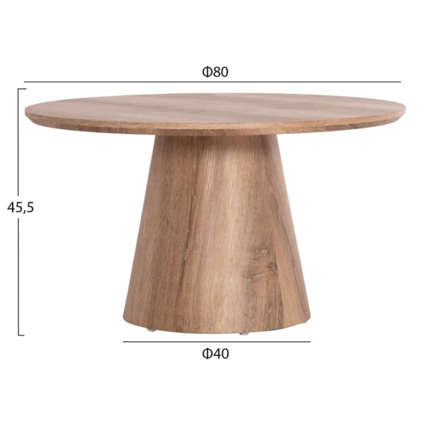 ΤΡΑΠΕΖΙ ΣΑΛΟΝΙΟΥ KARAN HM18028 MDF ΣΕ ΦΥΣΙΚΟ ΧΡΩΜΑ ΞΥΛΟΥ Φ80x45,5Υεκ. - Image 2