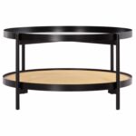 ΤΡΑΠΕΖΙ ΣΑΛΟΝΙΟΥ SEITZ HM18030 ΓΥΑΛΙ TOP-ΜΕΤΑΛΛΟ-RATTAN ΣΕ ΦΥΣΙΚΟ Φ80x45Υεκ. - Image 3