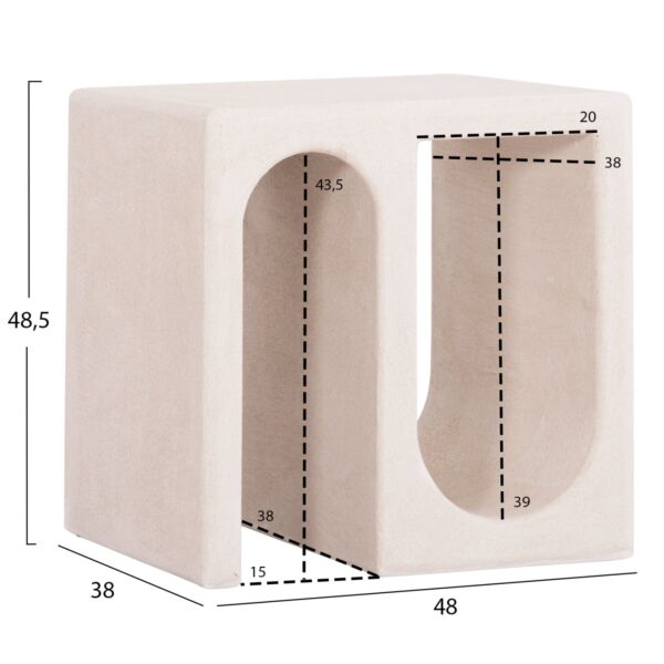 ΤΡΑΠΕΖΙ ΣΑΛΟΝΙΟΥ ΣΕΙΡΑ SANTORINI HM18070 MDF ΣΕ ΥΠΟΛΕΥΚΟ ΧΡΩΜΑ 48x38x48,5Υεκ. - Image 2