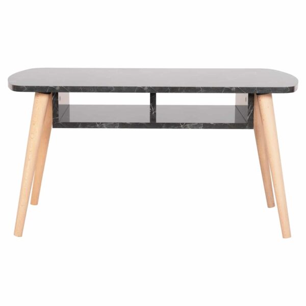 ΤΡΑΠΕΖΙ ΣΑΛΟΝΙΟΥ SLIVEN HM18178.02 ΜΕΛΑΜΙΝΗ ΜΑΥΡΟ ΜΑΡΜΑΡΟ-ΠΟΔΙΑ ΦΥΣΙΚΟ 90x50x47,5Υεκ - Image 3