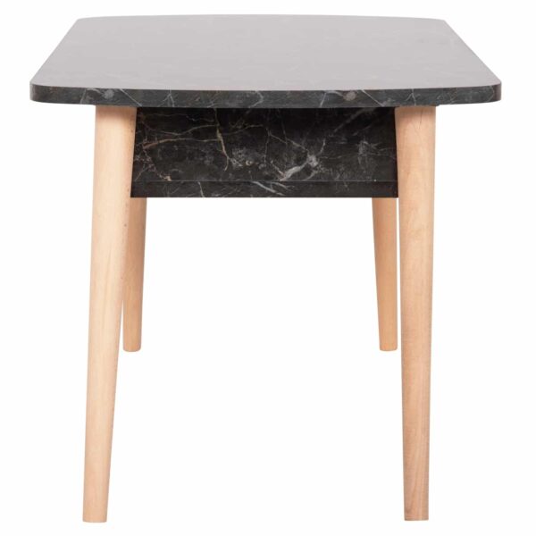 ΤΡΑΠΕΖΙ ΣΑΛΟΝΙΟΥ SLIVEN HM18178.02 ΜΕΛΑΜΙΝΗ ΜΑΥΡΟ ΜΑΡΜΑΡΟ-ΠΟΔΙΑ ΦΥΣΙΚΟ 90x50x47,5Υεκ - Image 4