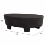 ΤΡΑΠΕΖΙ ΣΑΛΟΝΙΟΥ ΟΒΑΛ ΣΕΙΡΑ SANTORINI HM18066 MDF ΣΕ ΜΑΥΡΟ ΧΡΩΜΑ 100x60x33Υεκ. - Image 2