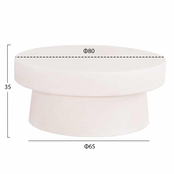 ΤΡΑΠΕΖΙ ΣΑΛΟΝΙΟΥ ΣΤΡΟΓΓΥΛΟ ΣΕΙΡΑ SANTORINI HM18050 MDF ΣΕ ΥΠΟΛΕΥΚΟ ΧΡΩΜΑ Φ80x35Υεκ. - Image 2