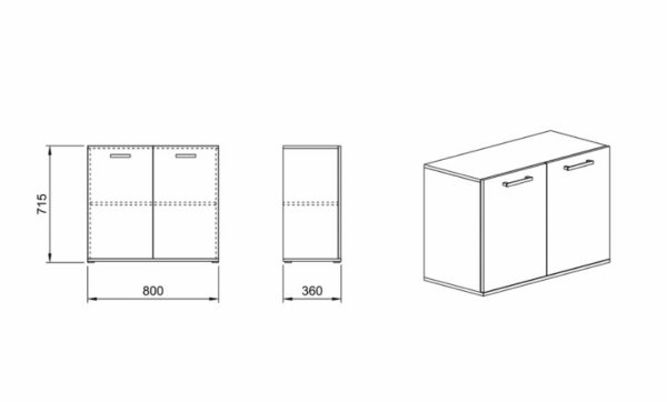 Βιβλιοθήκη  80x36x71,5, Modul 60,κωδ.1219920580, Genomax - Image 2