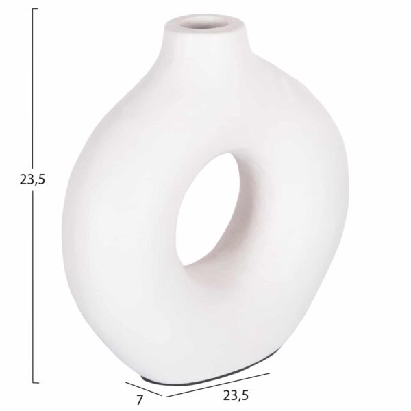 ΔΙΑΚΟΣΜΗΤΙΚΟ ΒΑΖΟ ΣΕΙΡΑ CLAYVON HM4404 ΤΕΡΑΚΟΤΑ ΣΕ ΛΕΥΚΟ 23,5x7x23,5Υεκ. - Image 2