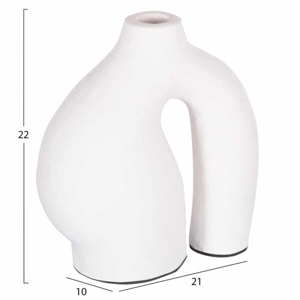 ΔΙΑΚΟΣΜΗΤΙΚΟ ΒΑΖΟ ΣΕΙΡΑ CLAYVON HM4408 ΤΕΡΑΚΟΤΑ ΣΕ ΛΕΥΚΟ 21x10x22Υεκ. - Image 2