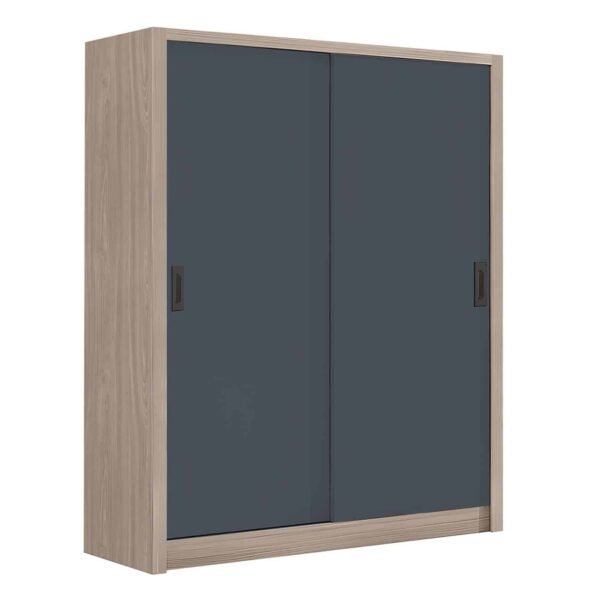 VANITY Ντουλάπα Δίφυλλη - Συρόμενη, Αποχρώσεων Sonoma Oak & Grey 160x60x200cm - Image 2