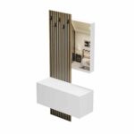 ΕΠΙΠΛΟ ΕΙΣΟΔΟΥ ΜΕ ΚΑΘΡΕΠΤΗ MYLES HM18080.01 ΜΕΛΑΜΙΝΗ ΣΟΝΑΜΑ-ΛΕΥΚΟ 100x37x200Υεκ - Image 3