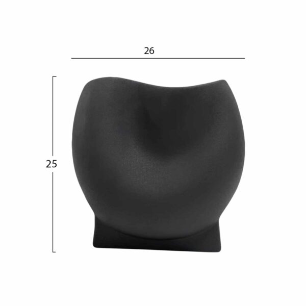 ΕΠΙΤΡΑΠΕΖΙΟ ΚΕΡΑΜΙΚΟ ΔΙΑΚΟΣΜΗΤΙΚΟ GLAΖΕ HM4610.02 ΜΑΥΡΟ ΜΑΤ 26x14x25Υεκ - Image 2