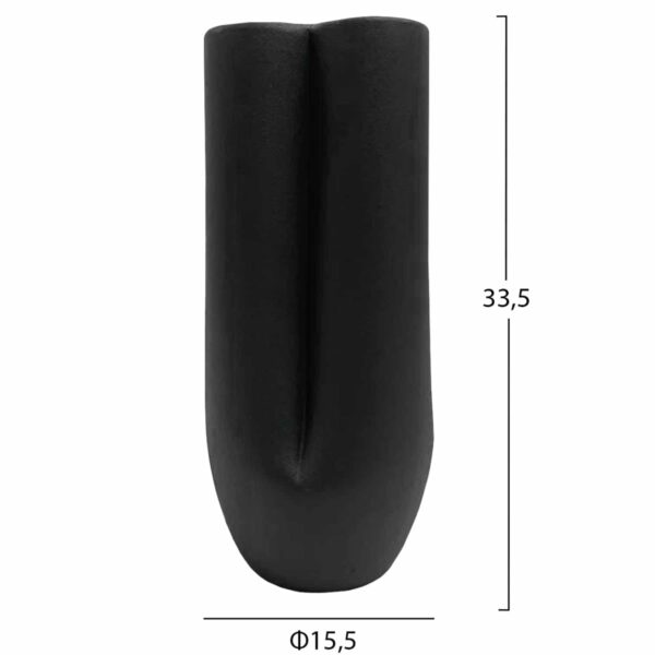 ΕΠΙΤΡΑΠΕΖΙΟ ΚΕΡΑΜΙΚΟ ΔΙΑΚΟΣΜΗΤΙΚΟ GLAΖΕ HM4611.02 ΜΑΥΡΟ ΜΑΤ Φ14x34Υ εκ. - Image 2