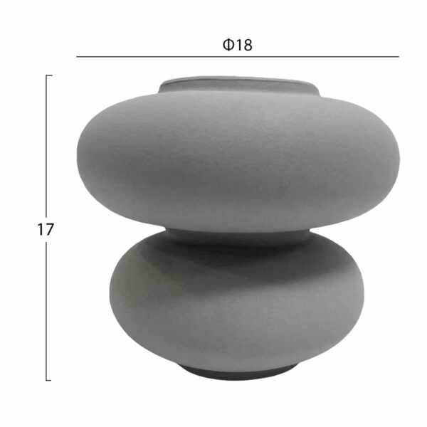 ΕΠΙΤΡΑΠΕΖΙΟ ΚΕΡΑΜΙΚΟ ΔΙΑΚΟΣΜΗΤΙΚΟ ROOK HM4629.03 ΓΚΡΙ ΜΑΤ Φ18x17Υεκ - Image 2