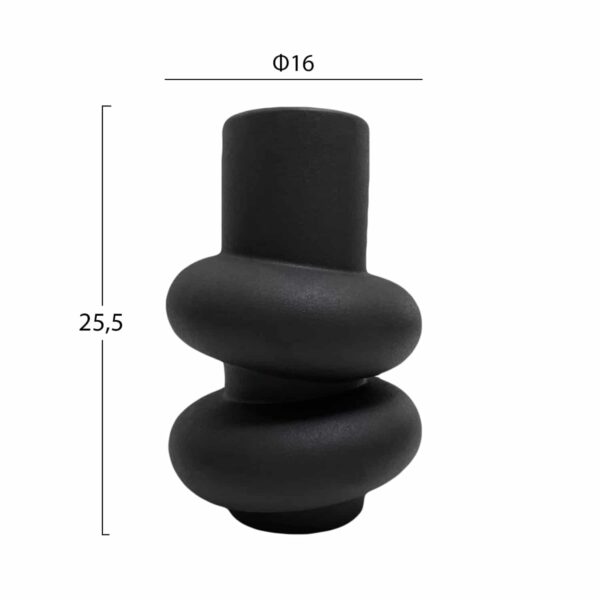 ΕΠΙΤΡΑΠΕΖΙΟ ΚΕΡΑΜΙΚΟ ΔΙΑΚΟΣΜΗΤΙΚΟ ROOK HM4627.02 ΜΑΥΡΟ ΜΑΤ Φ16x25,5Υεκ - Image 2