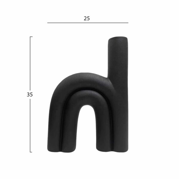 ΕΠΙΤΡΑΠΕΖΙΟ ΚΕΡΑΜΙΚΟ ΔΙΑΚΟΣΜΗΤΙΚΟ ARCON HM4638.02 ΜΑΥΡΟ ΜΑΤ 25,5x6x34Υεκ - Image 2