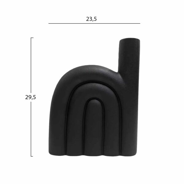 ΕΠΙΤΡΑΠΕΖΙΟ ΚΕΡΑΜΙΚΟ ΔΙΑΚΟΣΜΗΤΙΚΟ ARCON HM4639.02 ΜΑΥΡΟ ΜΑΤ 23x5,5x29Υ εκ. - Image 2