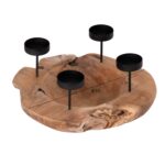 ΕΠΙΤΡΑΠΕΖΙΟ ΚΗΡΟΠΗΓΙΟ/BOWL FRAN HM4390 ΞΥΛΟ ΤΕΑΚ-ΜΕΤΑΛΛΟ 30x30x7-15Υεκ. - Image 2
