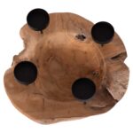 ΕΠΙΤΡΑΠΕΖΙΟ ΚΗΡΟΠΗΓΙΟ/BOWL FRAN HM4390 ΞΥΛΟ ΤΕΑΚ-ΜΕΤΑΛΛΟ 30x30x7-15Υεκ. - Image 4
