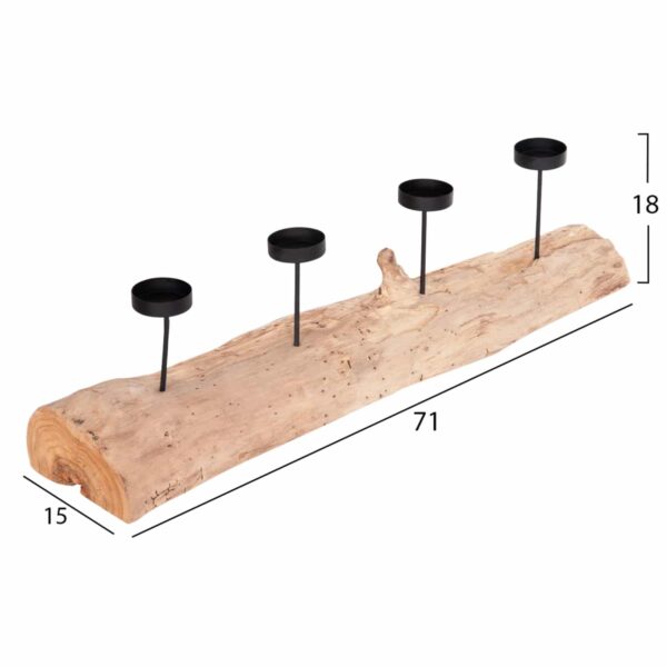 ΕΠΙΤΡΑΠΕΖΙΟ ΚΗΡΟΠΗΓΙΟ FRAN HM4391 ΞΥΛΟ ΤΕΑΚ-ΜΕΤΑΛΛΟ 71x15x17Υεκ. - Image 2