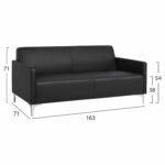 ΚΑΝΑΠΕΣ 3ΘΕΣΙΟΣ NELLIE HM3159.31 ΜΕ ΜΑΥΡΟ PU 163x71x71Υ εκ. - Image 2