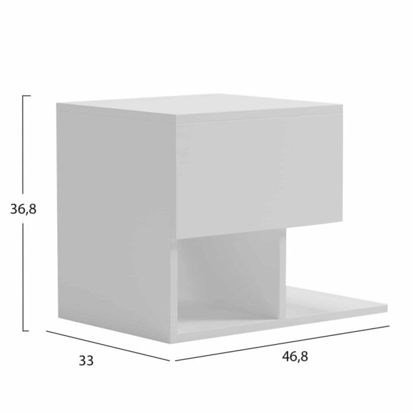 ΚΟΜΟΔΙΝΟ CASPIAN HM9071.11 ΜΕΛΑΜΙΝΗ ΣΕ ΛΕΥΚΟ 46,8x33x36,8Υεκ - Image 2