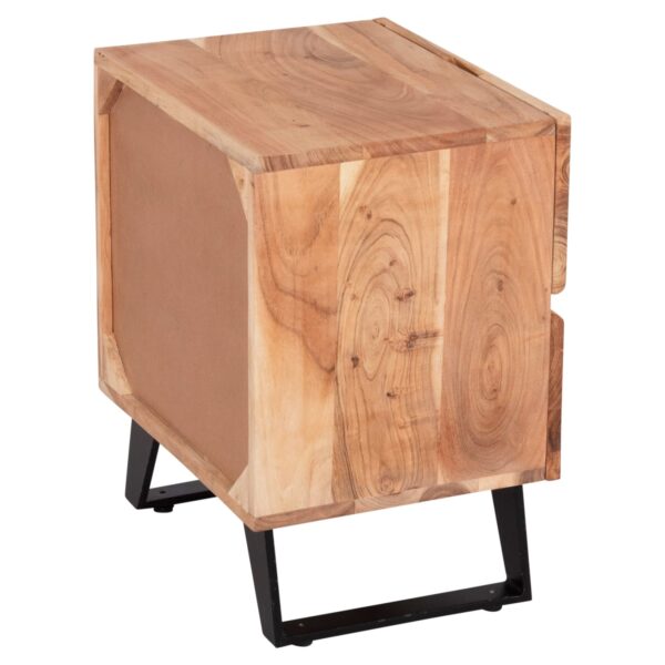 ΚΟΜΟΔΙΝΟ ALICIA ΜΕ 2 ΣΥΡΤΑΡΙΑ HM8360.21 ΜΑΣΙΦ ΞΥΛΟ ΑΚΑΚΙΑΣ-ΜΕΤΑΛΛΟ 45x35x56Yεκ. - Image 5