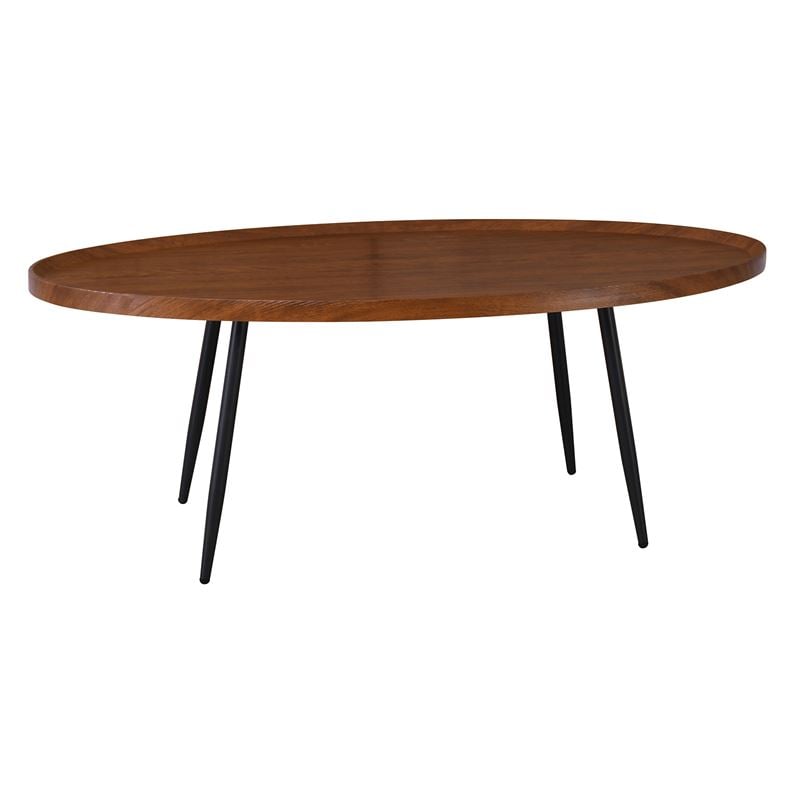 MATRIX Τραπεζάκι Σαλονιού Καθιστικού MATRIX Τραπεζάκι Σαλονιού Καθιστικού, Μέταλλο Βαφή Μαύρο, Ξύλο Καρυδί 120x60x46cm - Image 1