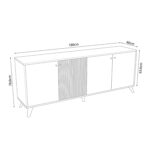 ΜΠΟΥΦΕΣ ΜΕΛΑΜΙΝΗΣ KRUDEN HM9446.11 ΜΑΥΡΟ-ΦΥΣΙΚΟ 180x40x78.6Υεκ. - Image 2
