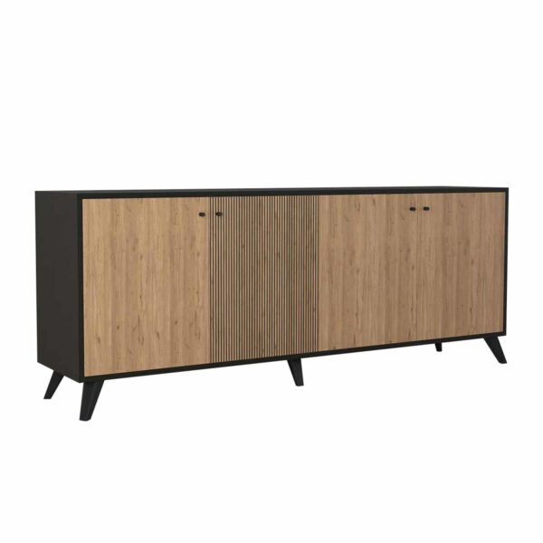 ΜΠΟΥΦΕΣ ΜΕΛΑΜΙΝΗΣ KRUDEN HM9446.11 ΜΑΥΡΟ-ΦΥΣΙΚΟ 180x40x78.6Υεκ. - Image 6