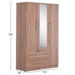 ΝΤΟΥΛΑΠΑ ΜΕ ΚΑΘΡΕΦΤΗ & ΣΥΡΤΑΡΙΑ JARRY HM2485.11 SONAMA OAK ΜΕΛΑΜΙΝΗ 119x48x183Υεκ - Image 2