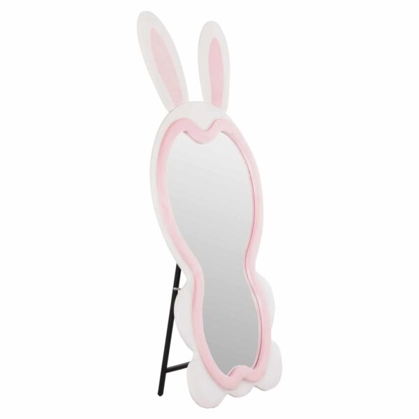 ΠΑΙΔΙΚΟΣ ΚΑΘΡΕΦΤΗΣ ΔΑΠΕΔΟΥ BUNNY HM4489.01 MDF ΡΟΖ & ΛΕΥΚΟ-ΜΑΥΡΟ STAND 80x162Υεκ. - Image 5