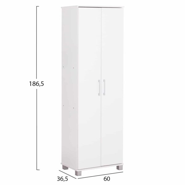 ΠΑΠΟΥΤΣΟΘΗΚΗ-ΝΤΟΥΛΑΠΑ CLUSE HM2403.03 ΜΕΛΑΜΙΝΗ ΛΕΥΚΟ ΧΡΩΜΑ 60Χ36,5Χ186,5Υεκ. - Image 2