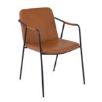 Πολυθρόνα Μέταλλο Βαφή Μαύρο, Pu Camel 53x57x82cm