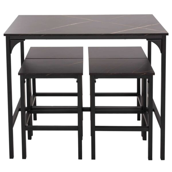 ΣΕΤ ΤΡΑΠΕΖΑΡΙΑ ΜΠΑΡ 5ΤΜΧ BOXY HM9882.13 ΜΑΥΡΟ ΜΕΤΑΛΛΟ-ΜΕΛΑΜΙΝΗ ΜΑΥΡΟ ΜΑΡΜΑΡΟ - Image 5