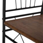 ΣΕΤ ΤΡΑΠΕΖΑΡΙΑΣ 5ΤΜΧ PEARY HM9416.11 ΜΕΤΑΛΛΟ ΜΑΥΡΟ-MDF ΚΑΡΥΔΙ 110x60x74Yεκ. - Image 6