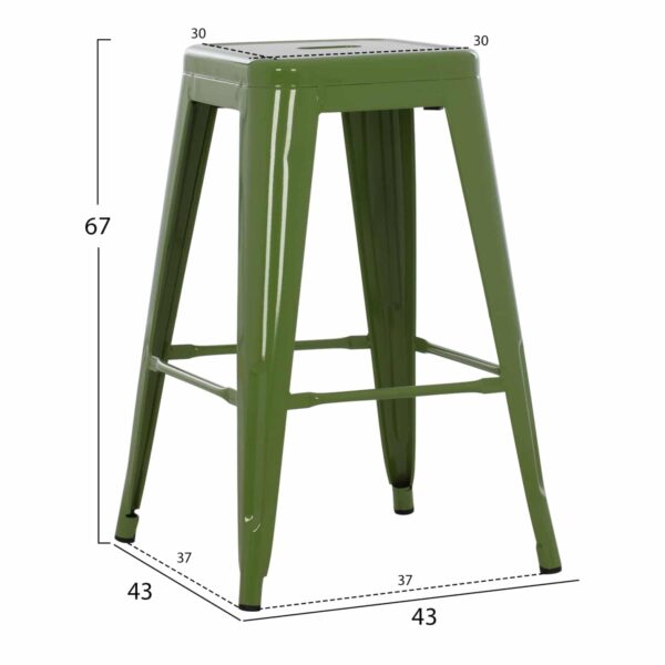 ΣΚΑΜΠΟ ΜΕΣΑΙΟΥ ΥΨΟΥΣ ΜΕΤΑΛΛΙΚΟ MELITA-PRO HM8573.53 ΣΕ LIGHT OLIVE GREEN 43x43x67Υεκ. - Image 2