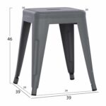 ΣΚΑΜΠΟ ΜΕΤΑΛΛΙΚΟ MELITA HM0096.50 ΣΕ ΓΚΡΙ ΜΑΤ ΧΡΩΜΑ 37x37x45Υεκ. - Image 2